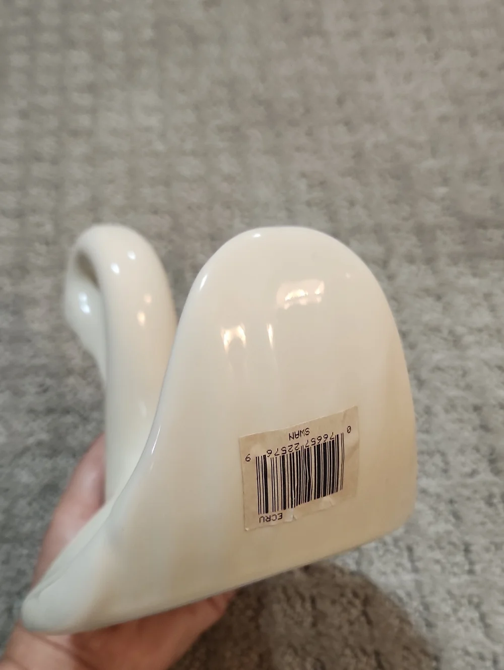 Vintage Andre Richard Ceramic Vanity Swan Hand Towel Holder Cream Color